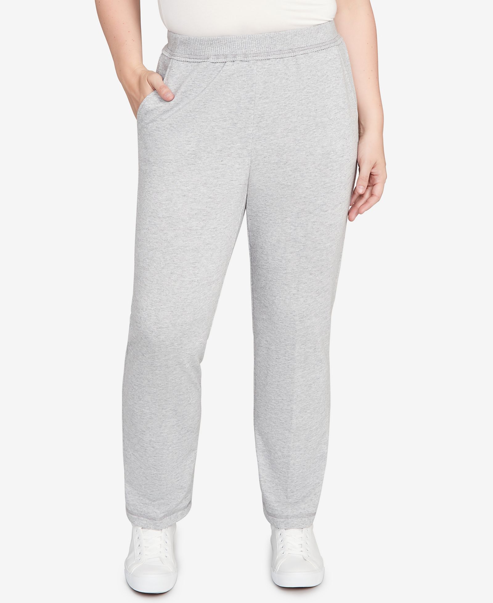 Alfred Dunner Women's Casual Vibe Cozy Medium Length Slant Pocket Pants