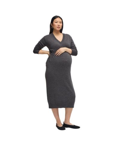 Платье-свитер Ingrid + Isabel Maternity Cozy V-образный вырез миди
