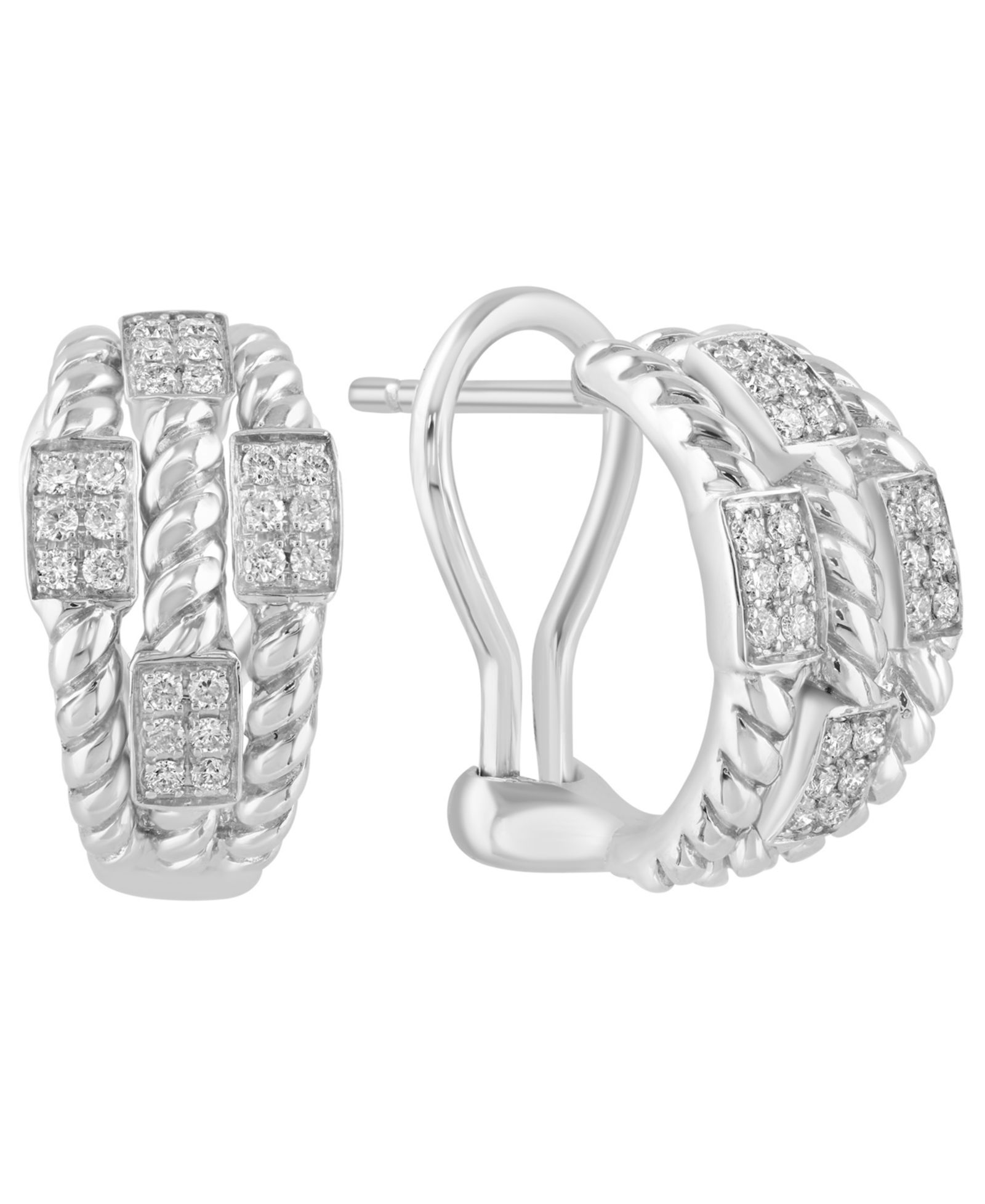 Серьги-подвески EFFY Collection Diamond Drop в серебре Sterling Silver