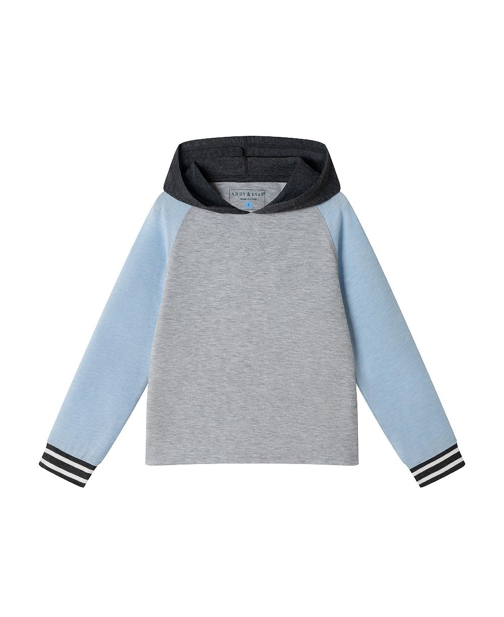 Andy & Evan Детский футболкa Raglan Hooded Lt Blue