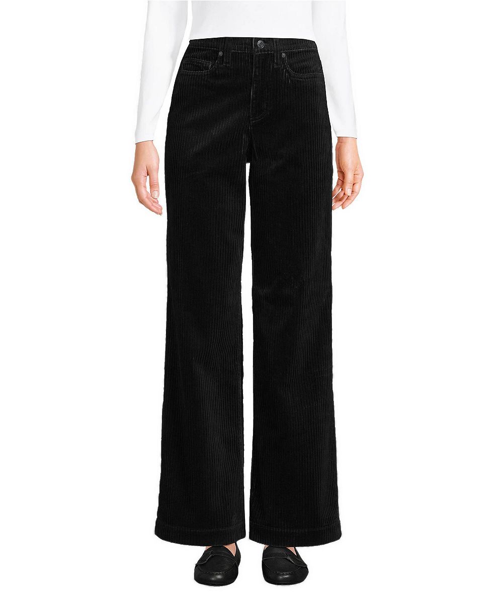 Lands' End Women's High Rise Wide Leg Corduroy Pants