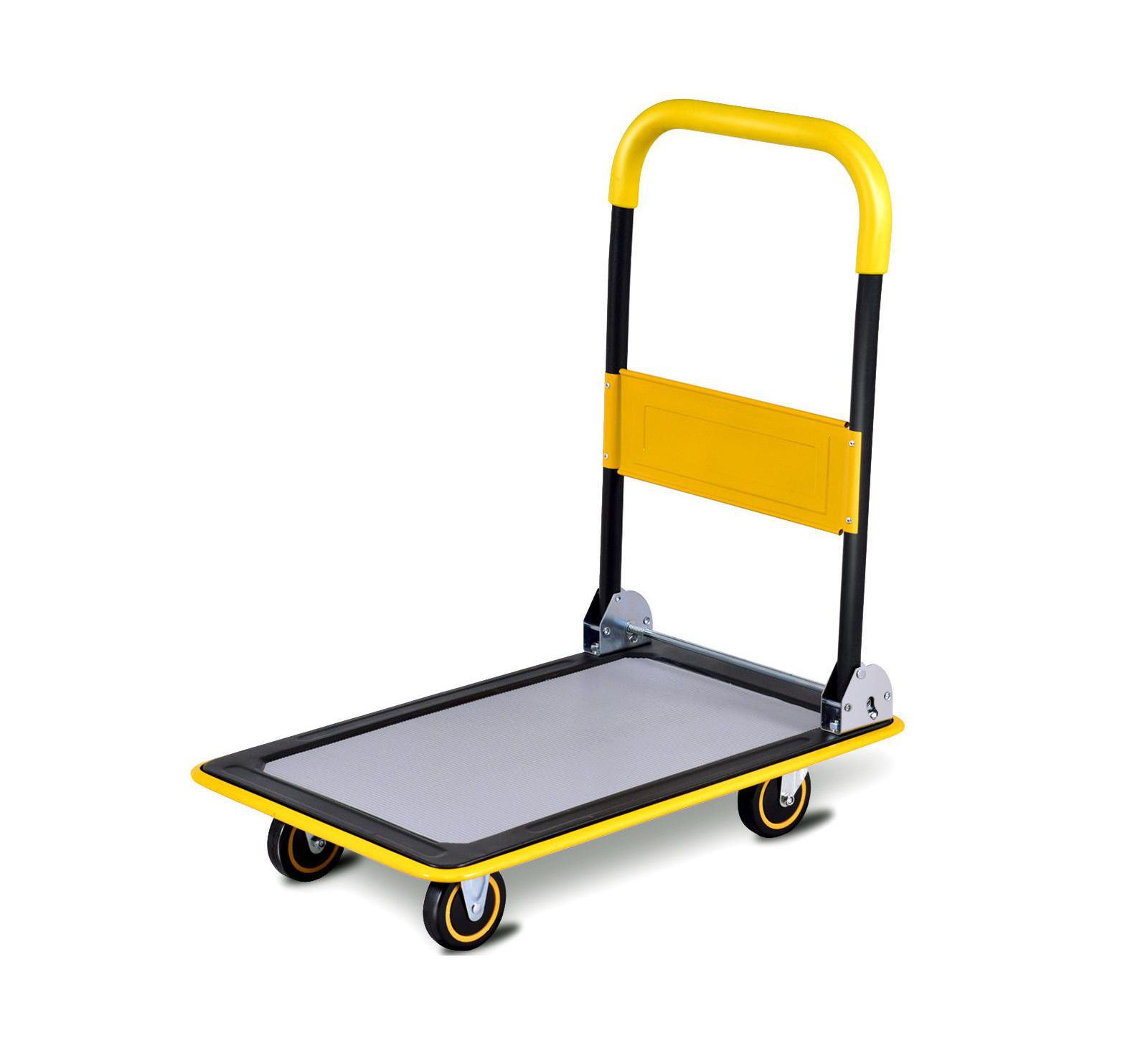 Costway Folding Platform Cart Dolly Push Hand Truck with 330lbs Capacity - Foldable Moving Trolley for Warehouse and Home Use