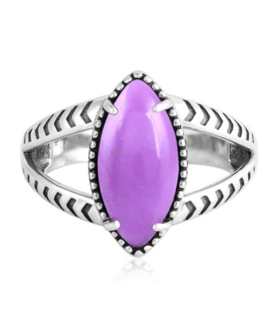 American West Jewelry Sterling Silver Phosphosiderite Marquise Split Shank Ring, Sizes 5 to 11