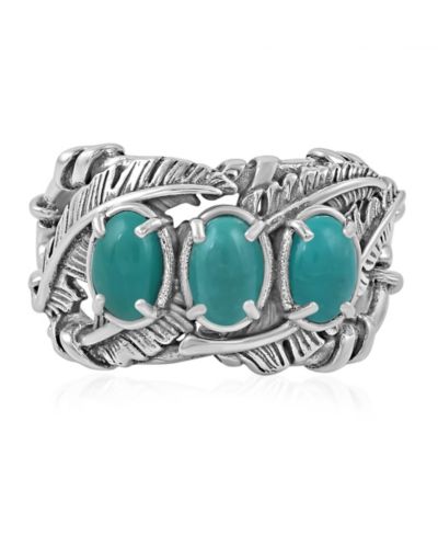 American West Jewelry кольцо Sterling Three Stone Feather, размеры от 5 до 11