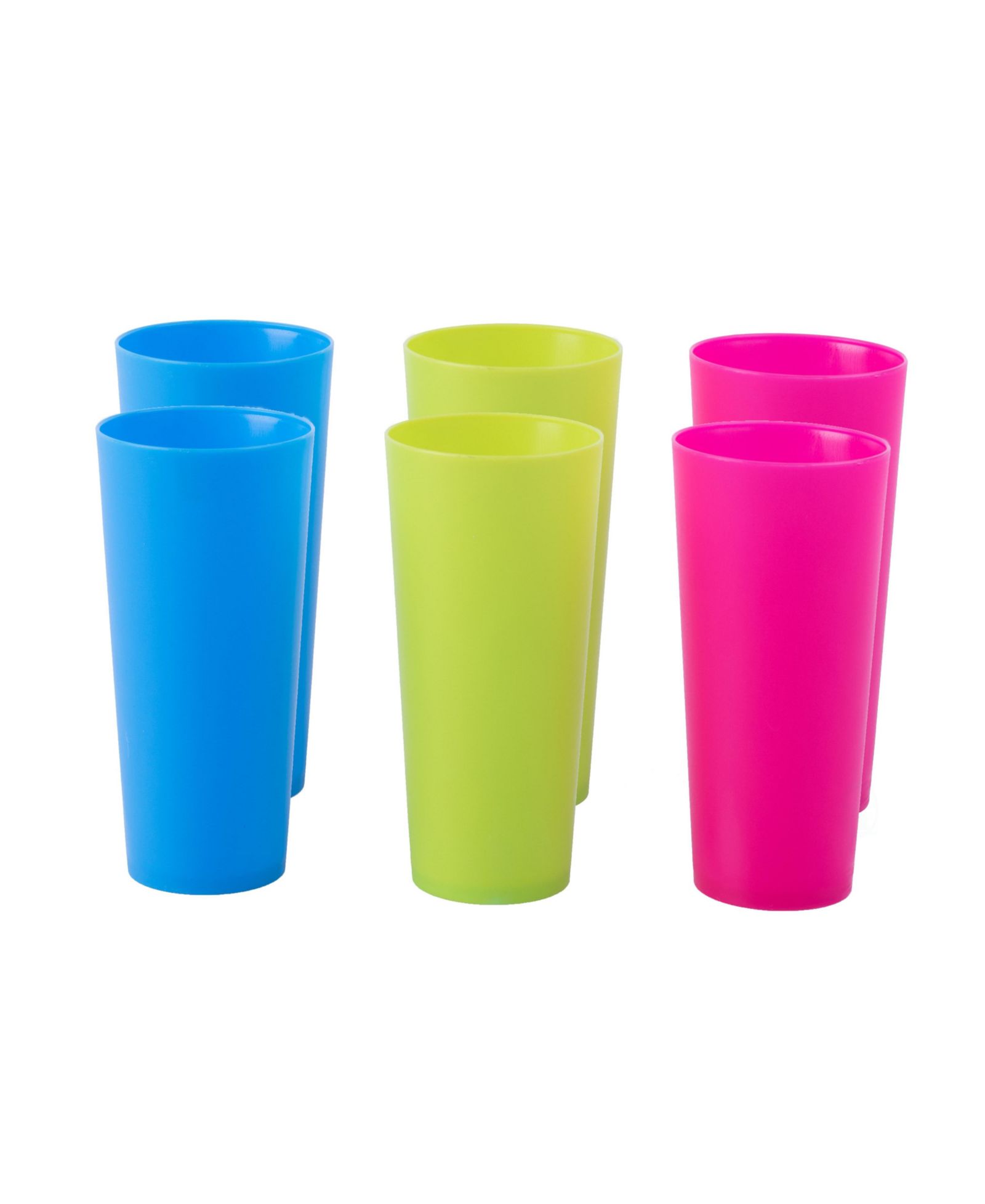 Набор многоразовых пластиковых стаканов Basicwise, 7 oz, 6 шт (2 красных, 2 зеленых, 2 синих)