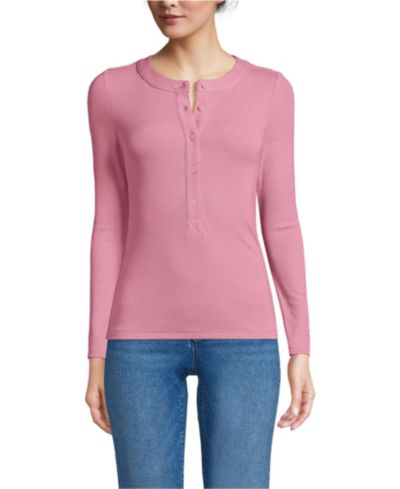 Lands' End Women's Henley T-Shirt длинный рукав