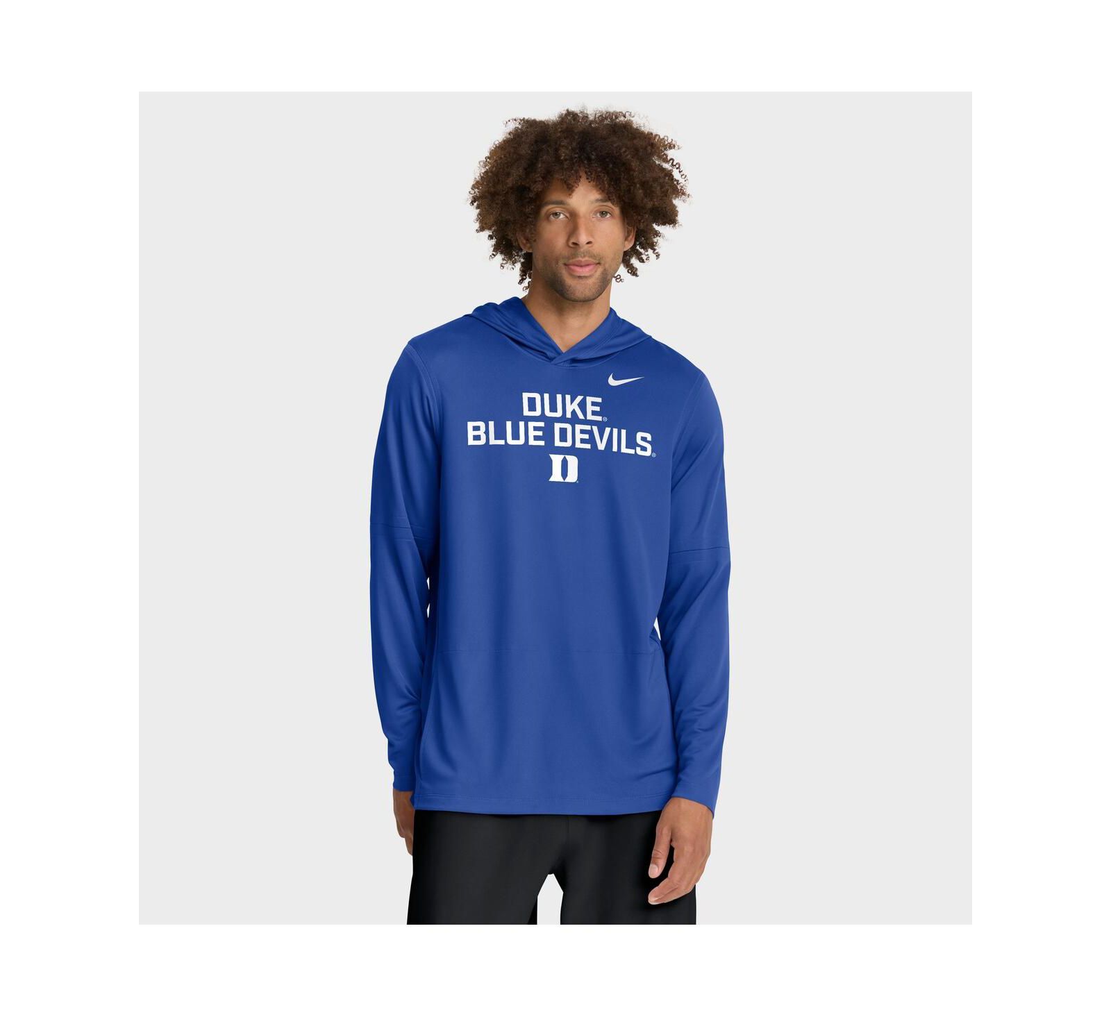 Nike Men's Royal Duke Blue Devils 2025 Sideline Performance Long Sleeve Hoodie T-Shirt