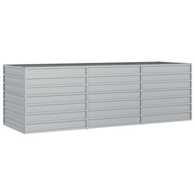Приподнятая садовая грядка vidaXL Silver Galvanized Steel