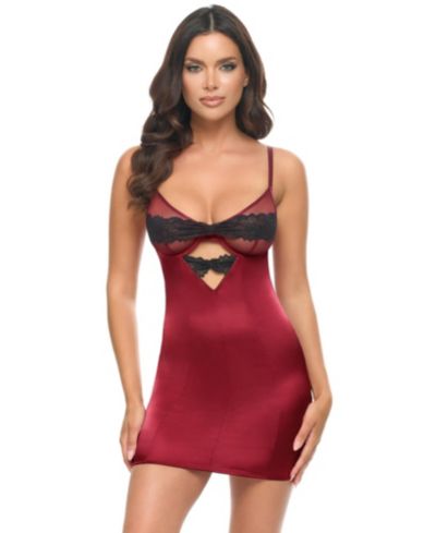 Oh La La Cheri Women's Serena Satin Babydoll Dress