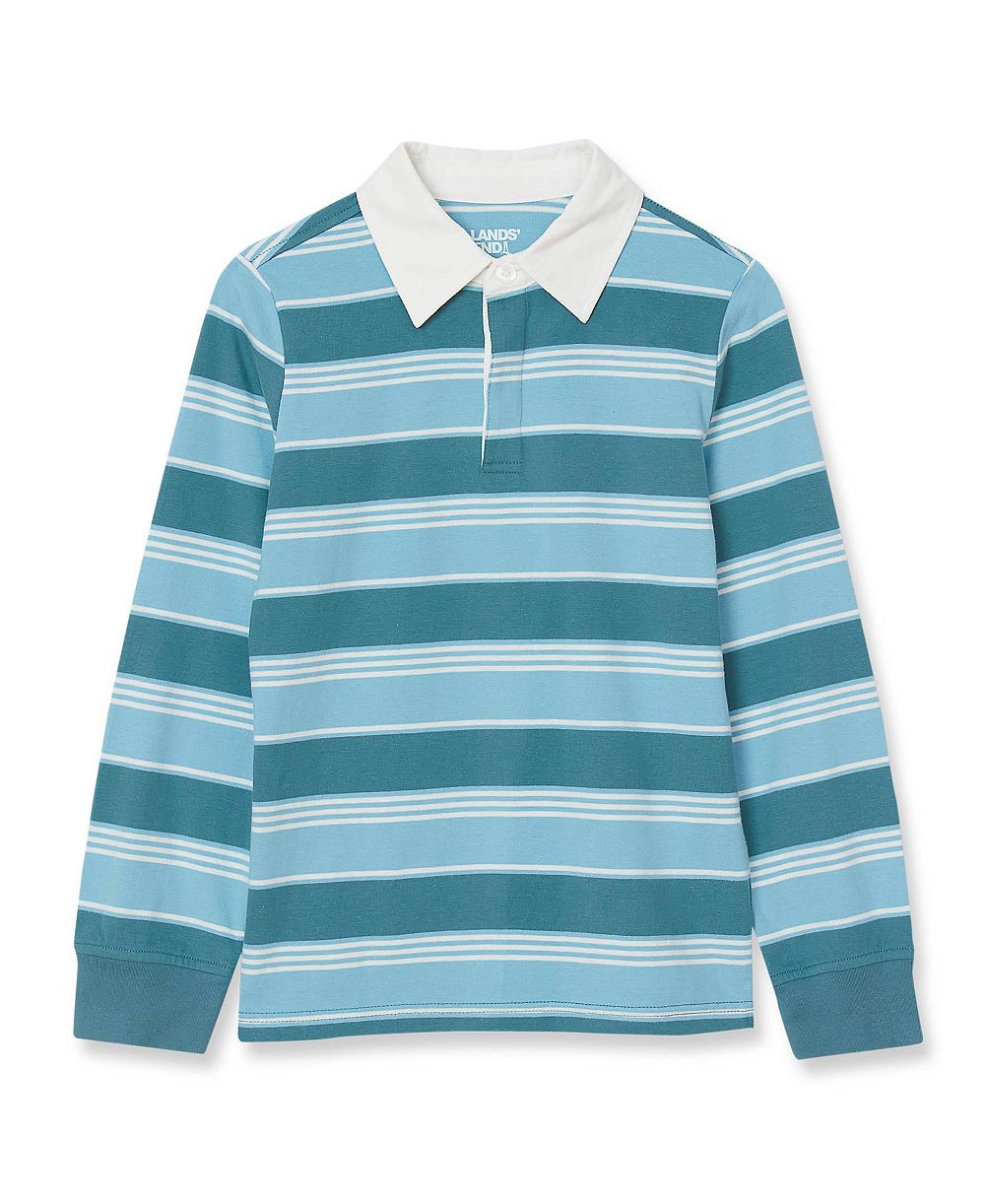 Lands' End Детский длинный рукав Collared Rugby Shirt