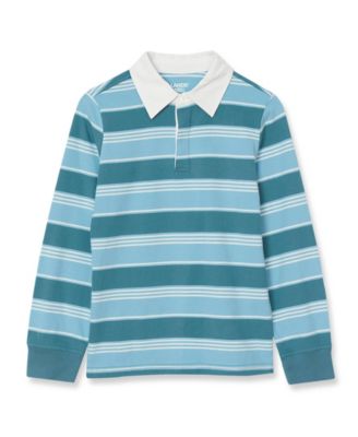 Lands' End Детский длинный рукав Collared Rugby Shirt