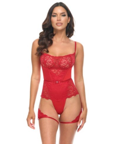 Oh La La Cheri Women's Candice Satin & Lace Teddy