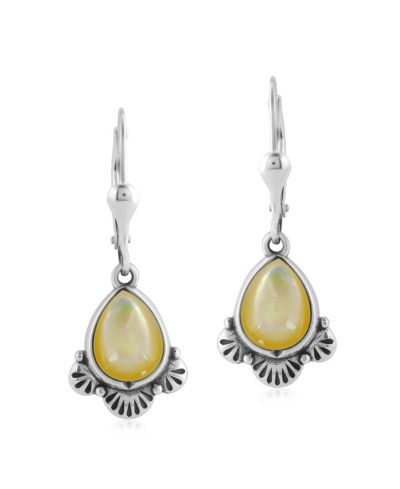 American West Jewelry серьги с перламутром в форме груши, стерлинговое серебро