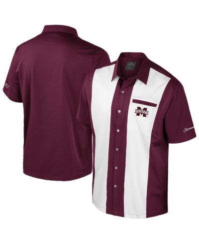 Colosseum Мужская бордовая рубашка Mississippi State Bulldogs Strike Bowling Button-Up