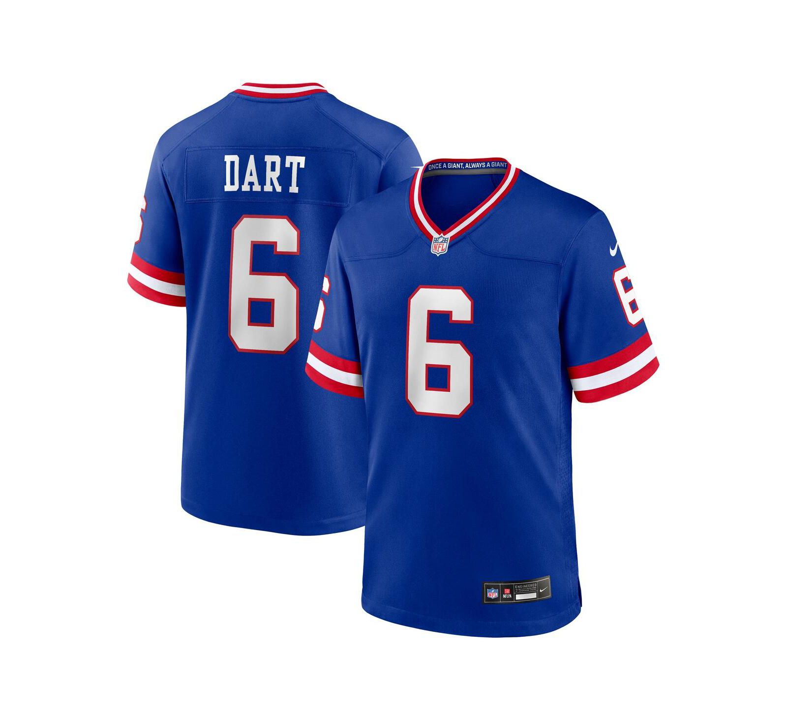 Nike Men's Jaxson Dart Royal New York Giants Alternate 2 Classic Game Jersey