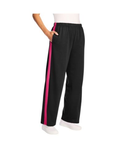 Женские брюки Woman Within Cotton French Terry с прямыми штанинами и боковой полоской