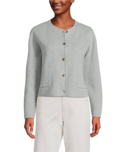 Lands' End Women's Fine Gauge Cotton Milano Blazer Sweater