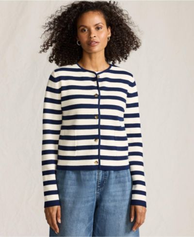 Fresh ivory/navy breton stripe