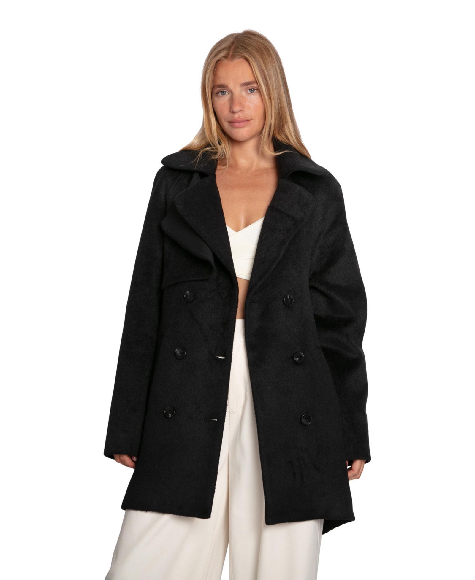 Belle & Bloom Women's Belle and Bloom Wanna Be Loved Wool Blend Peacoat