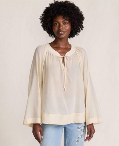 Женская блузка Lands' End Voile Tie Neck Poet Blouse