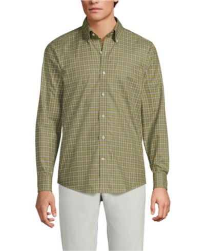 Мужская рубашка Lands' End Tailored Fit No Iron Twill с длинным рукавом