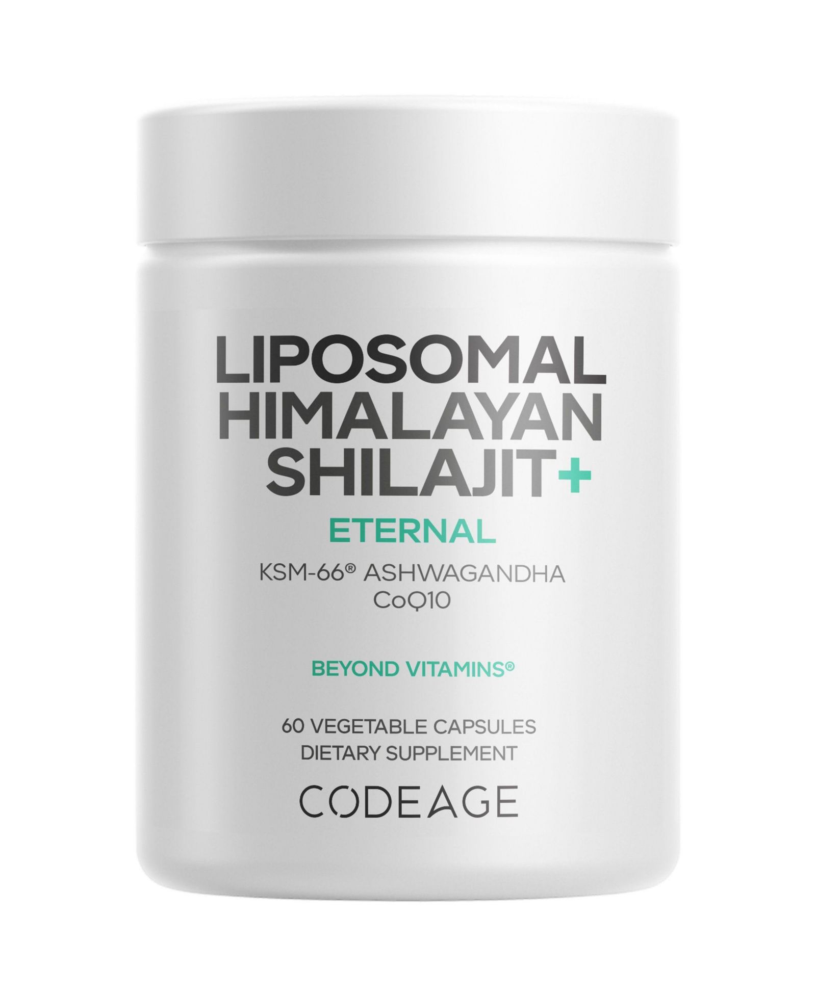 Добавка Codeage Liposomal Himalayan Shilajit+ 500 mg KSM-66 Ashwagandha CoQ10 60 Capsules
