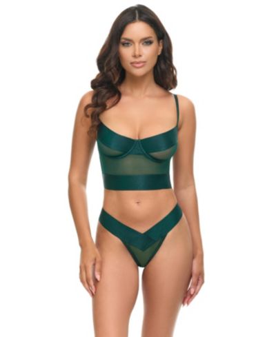 Oh La La Cheri Women's Gia Strappy Mesh Bustier Set
