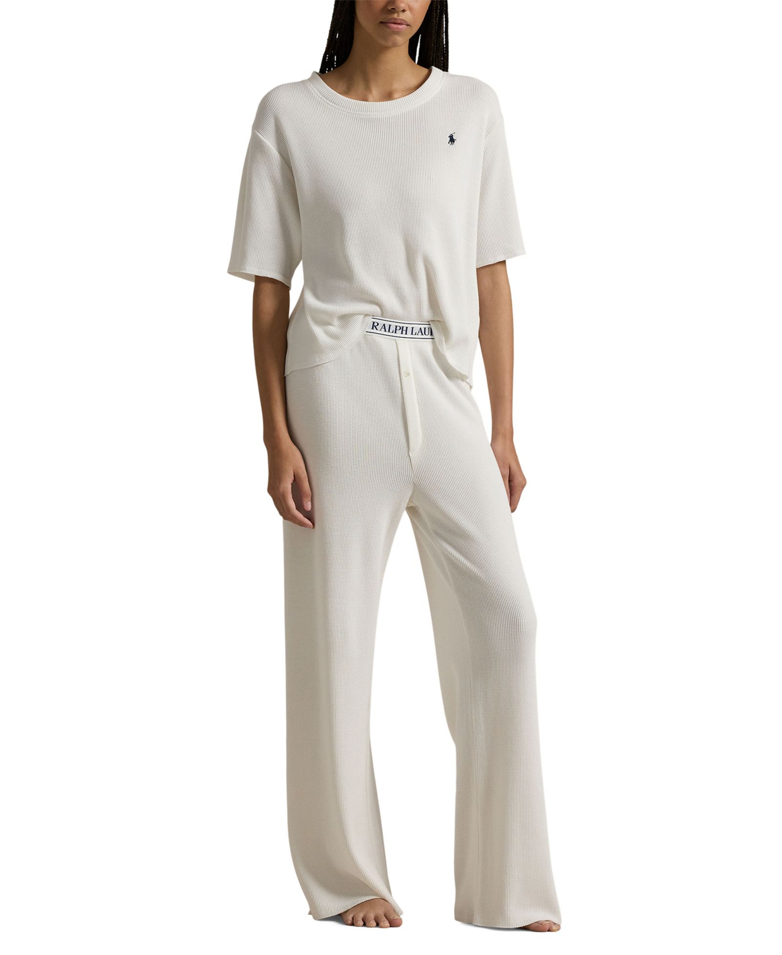 Женский комплект из 2 предметов Polo Ralph Lauren: топ из ткани waffle-knit и брюки