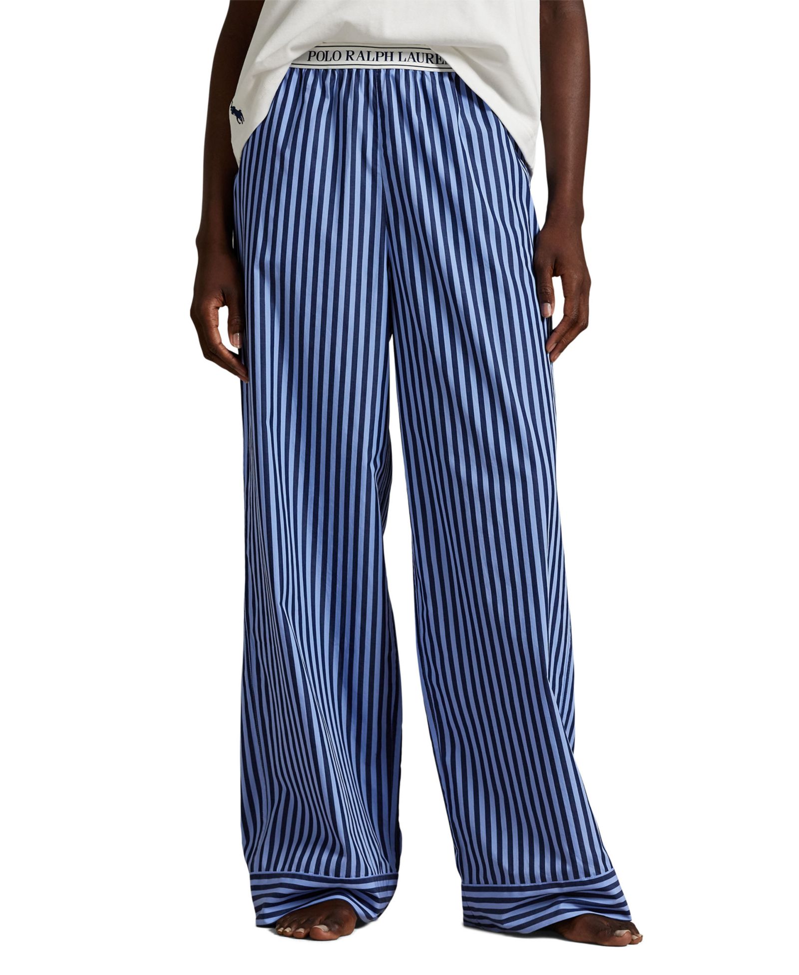 Polo Ralph Lauren Women's Logo Elastic Mid Rise Striped Sleep Pants