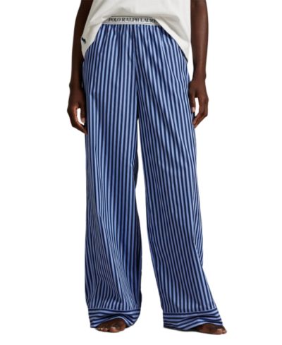 Polo Ralph Lauren Women's Logo Elastic Mid Rise Striped Sleep Pants