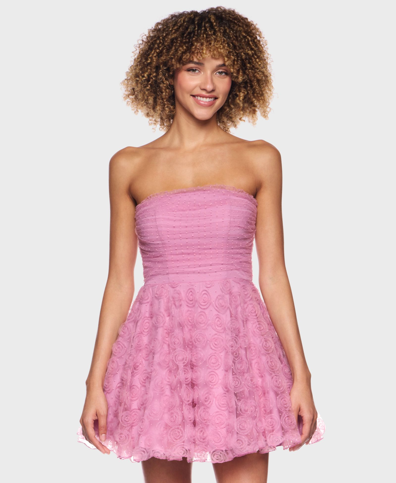 Детское праздничное платье Alex & Sophia Juniors' Pleated Bodice Strapless