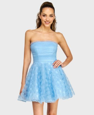 Детское праздничное платье Alex & Sophia Juniors' Pleated Bodice Strapless