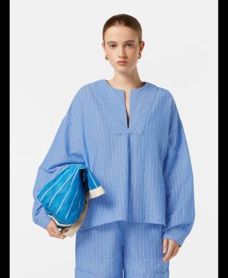 Женская рубашка SCOTCH & SODA из хлопка и льна с нагрудником