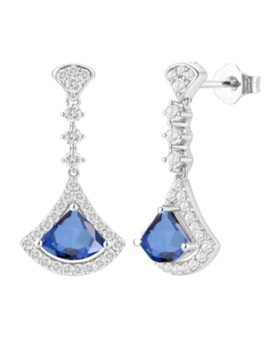 Macy's Lab-Grown Sapphire (1-1/4 ct. t.w.) and Lab-Grown White Sapphire (1-1/2 ct. t.w.) Drop Earrings in Sterling Silver (Also Available in Emerald & Ruby)