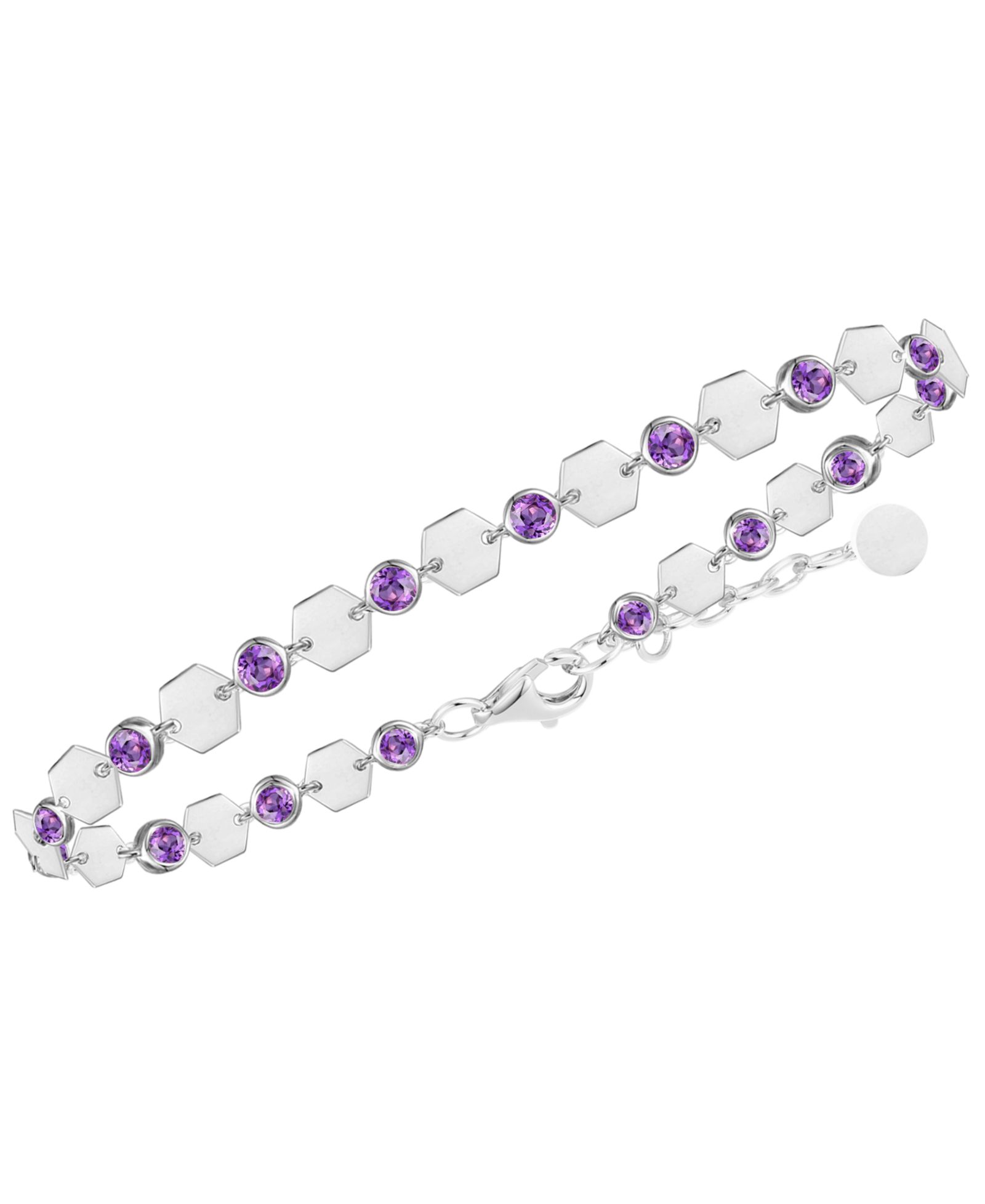 Браслет Macy's Amethyst Luna (1-1/2 ct. t.w.) в Sterling Silver