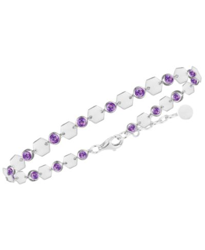 Macy's Amethyst Luna Bracelet (1-1/2 ct. t.w.) in Sterling Silver (Also Available in Citrine, Blue Topaz, Emerald, Ruby & Sapphire)
