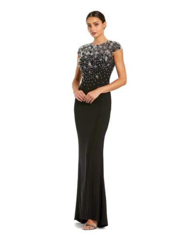 Mac Duggal Вечернее платье из джерси с отделкой кристаллами