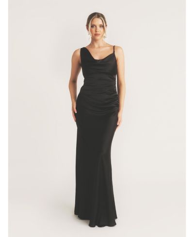 Six Stories Cowl Front Asymmetric Bridesmaid Dress