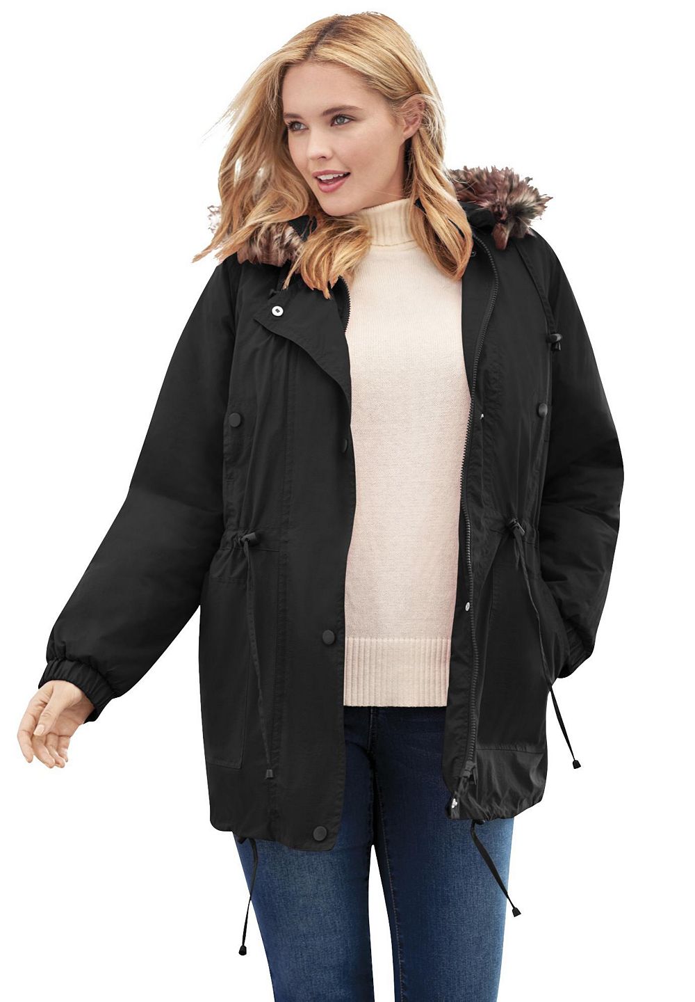 Woman Within Women's Within Quilt-Lined Taslon Anorak