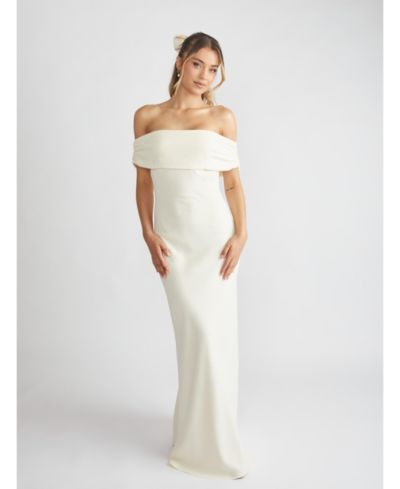 Six Stories Женский Bardot Crepe Bridesmaid Dress