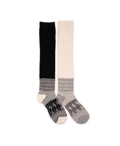 Женские высокие носки MUK LUKS Patchwork Texture Over-The-Knee, 2 шт. в упаковке