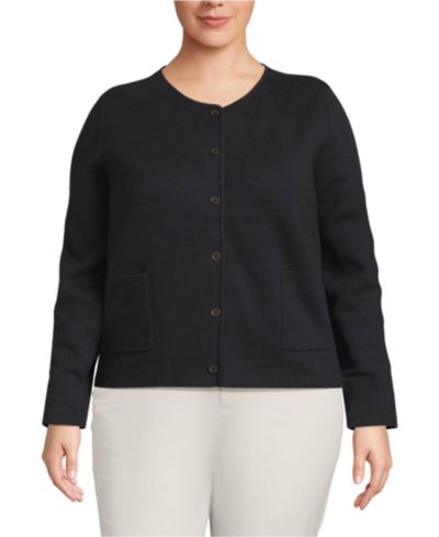 Lands' End джемпер-блейзер из хлопка Milano, Plus Size