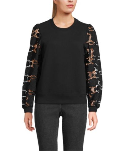 Женская толстовка Lands' End Serious Sweats Lace Sleeve