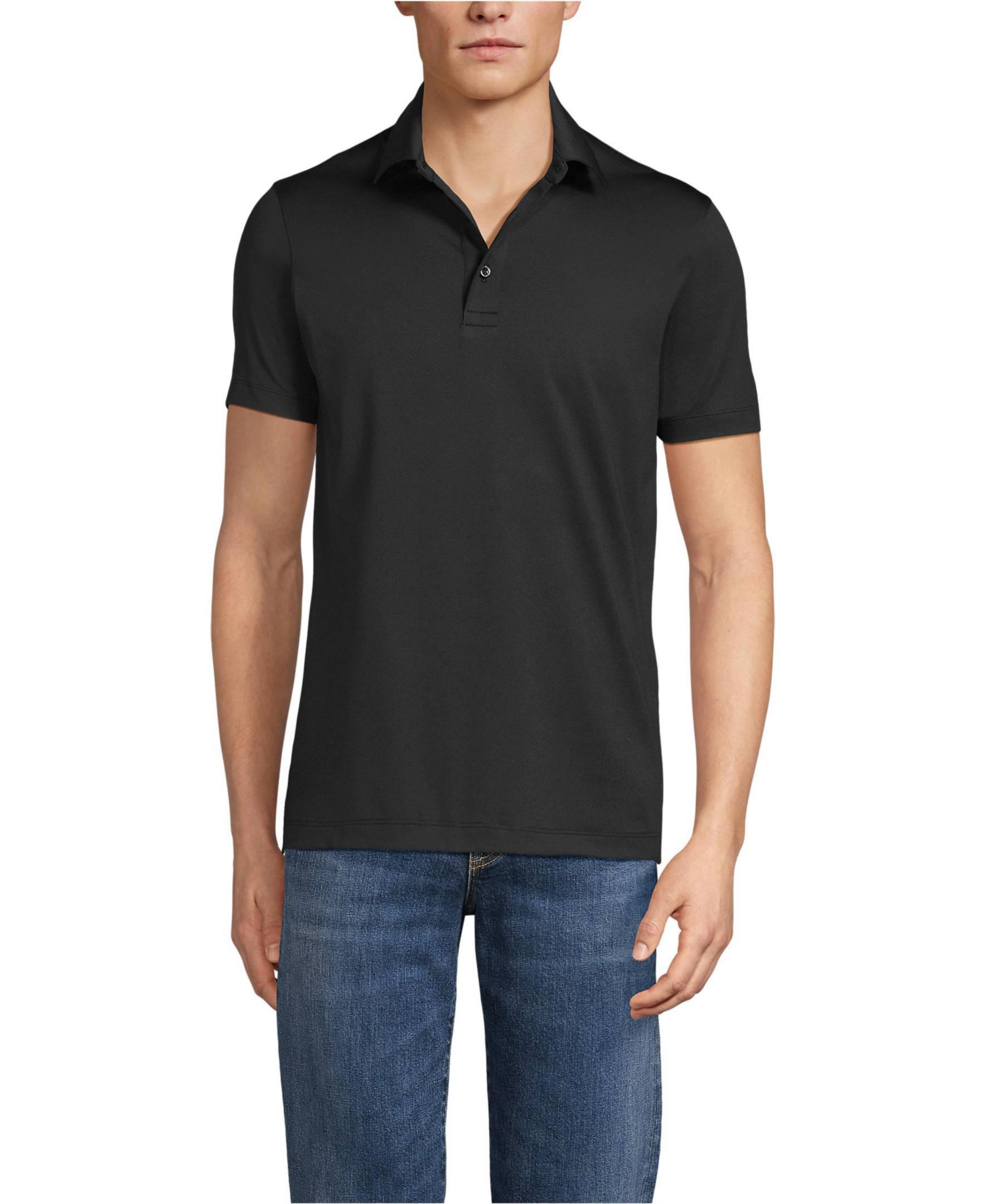 Lands' End Men's School Uniform Rapid Dry Short Sleeve Modern Fit Polo