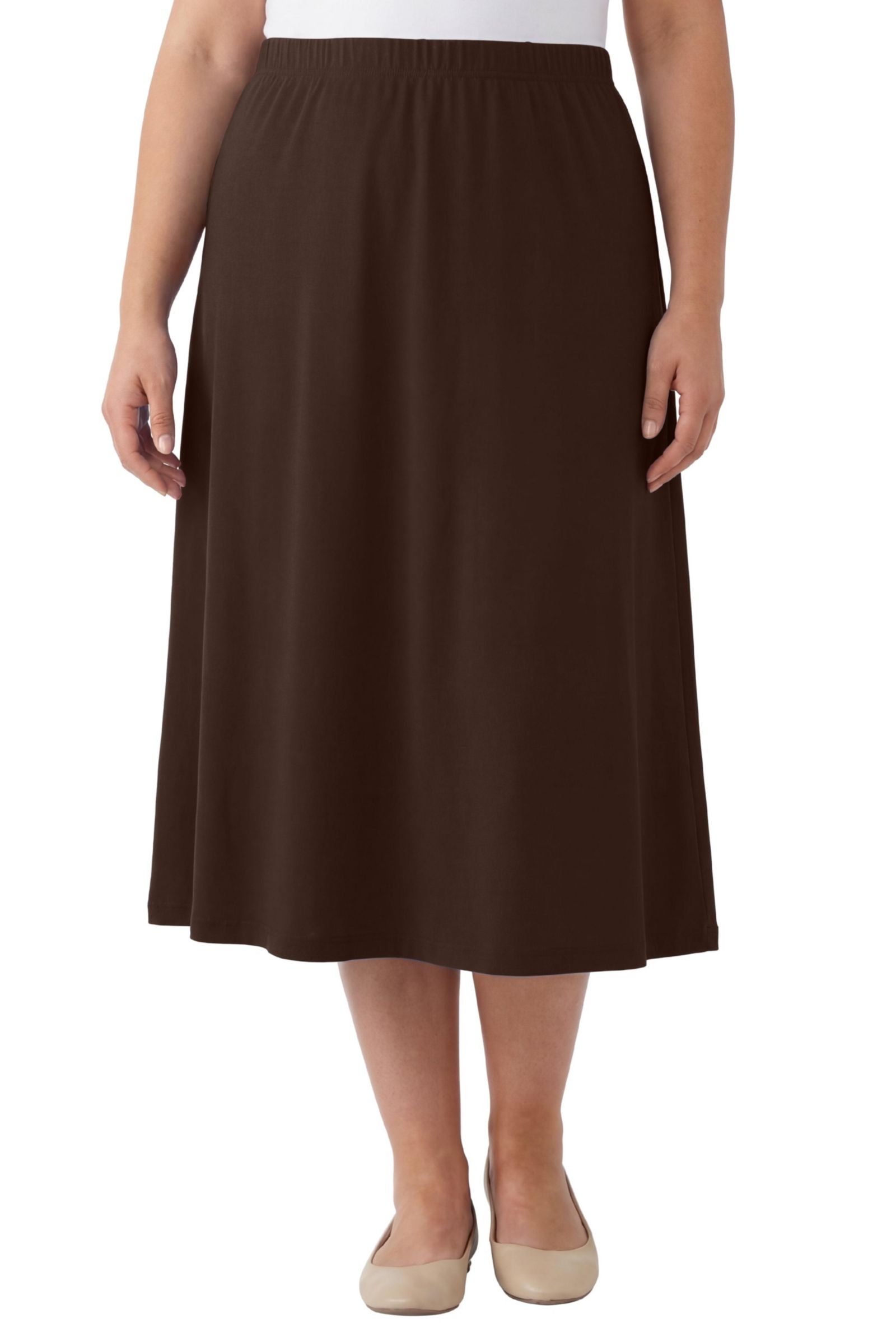Woman Within Women's Plus Size 7-Day Knit A-Line Skirt