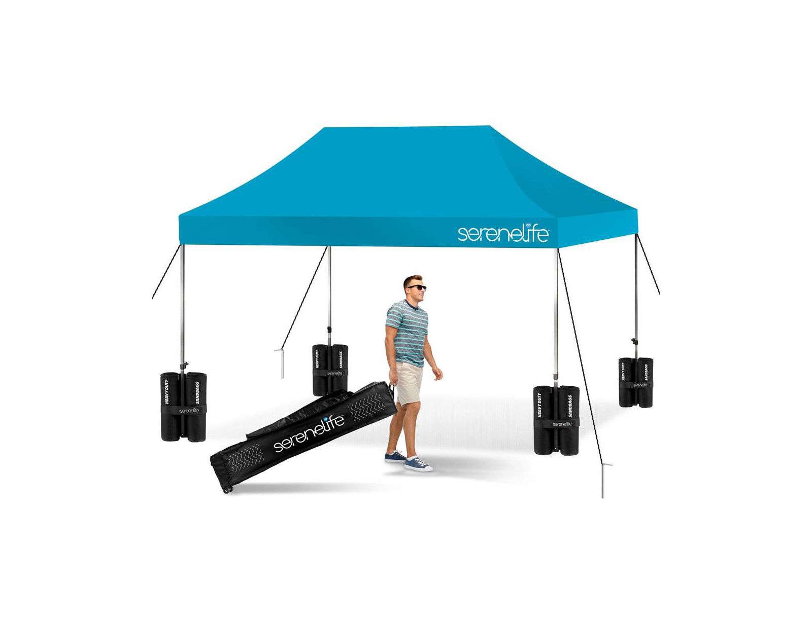 SereneLife палатка Pop Commercial Instant Shelter Waterproof Polyester Sky Blue