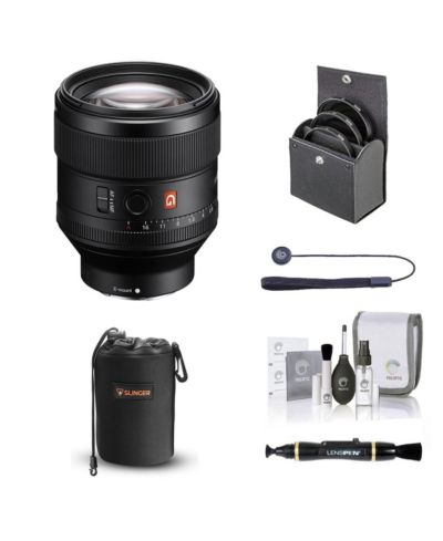 Объектив Sony FE 85mm f/1.4 GM для Sony E, комплект с фильтром 77mm, чехлом, очистителем и крышкой