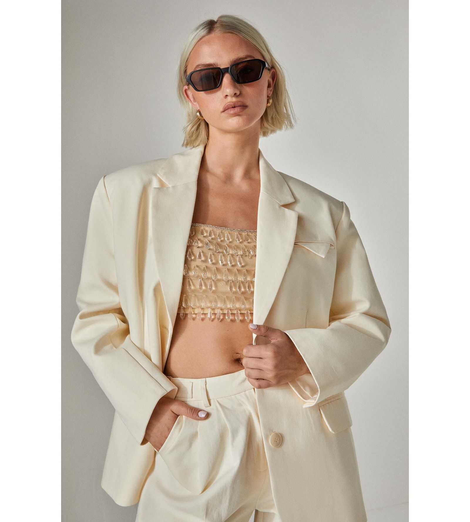 Nasty Gal Women's Twill Oversized Tailored Blazer