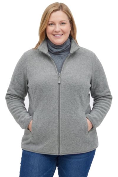 Woman Within Plus Size Within Zip-Front Microfleece Coat