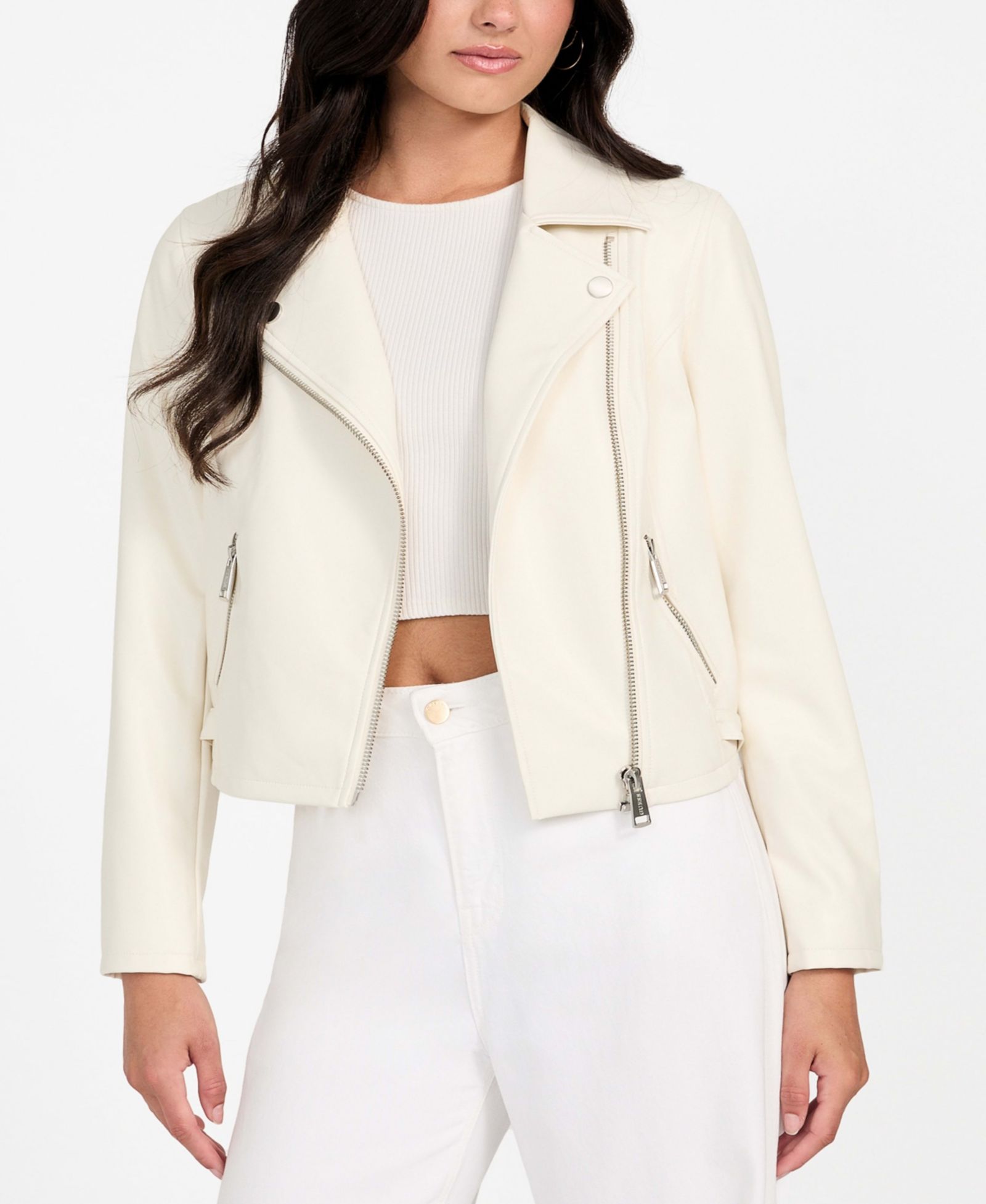 GUESS Women's Long Sleeves Moto Jacket